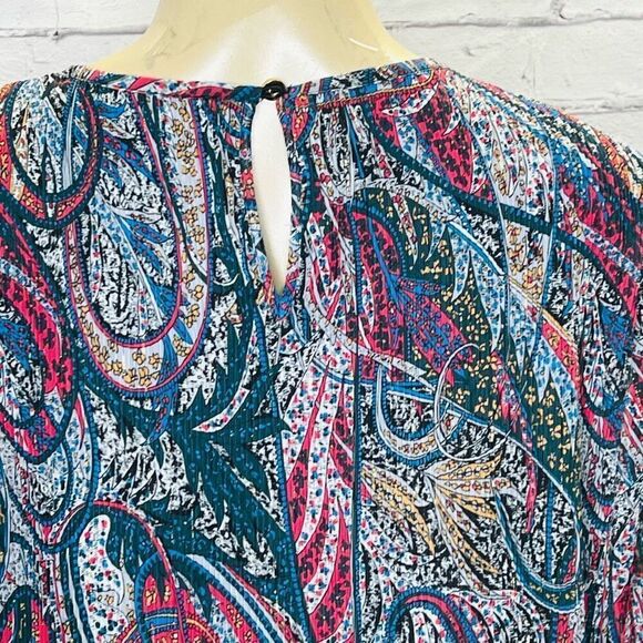 Ted Baker London Womens Multicolor Paisley Pleated Beaatha Blouse Size 3 - Picture 3 of 7